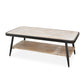HomeRoots Industrial Style Distressed Whitewash and Gray Coffee Table