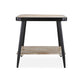 HomeRoots Industrial Style Square Side or End Table With Whitewash and Gray Finish