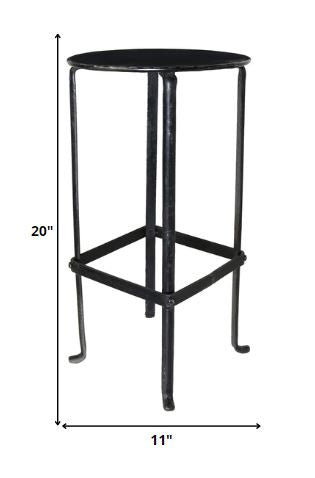 HomeRoots Iron Plant Stand in Black Finish