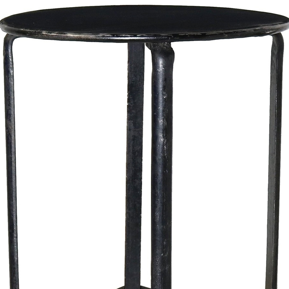 HomeRoots Iron Plant Stand in Black Finish