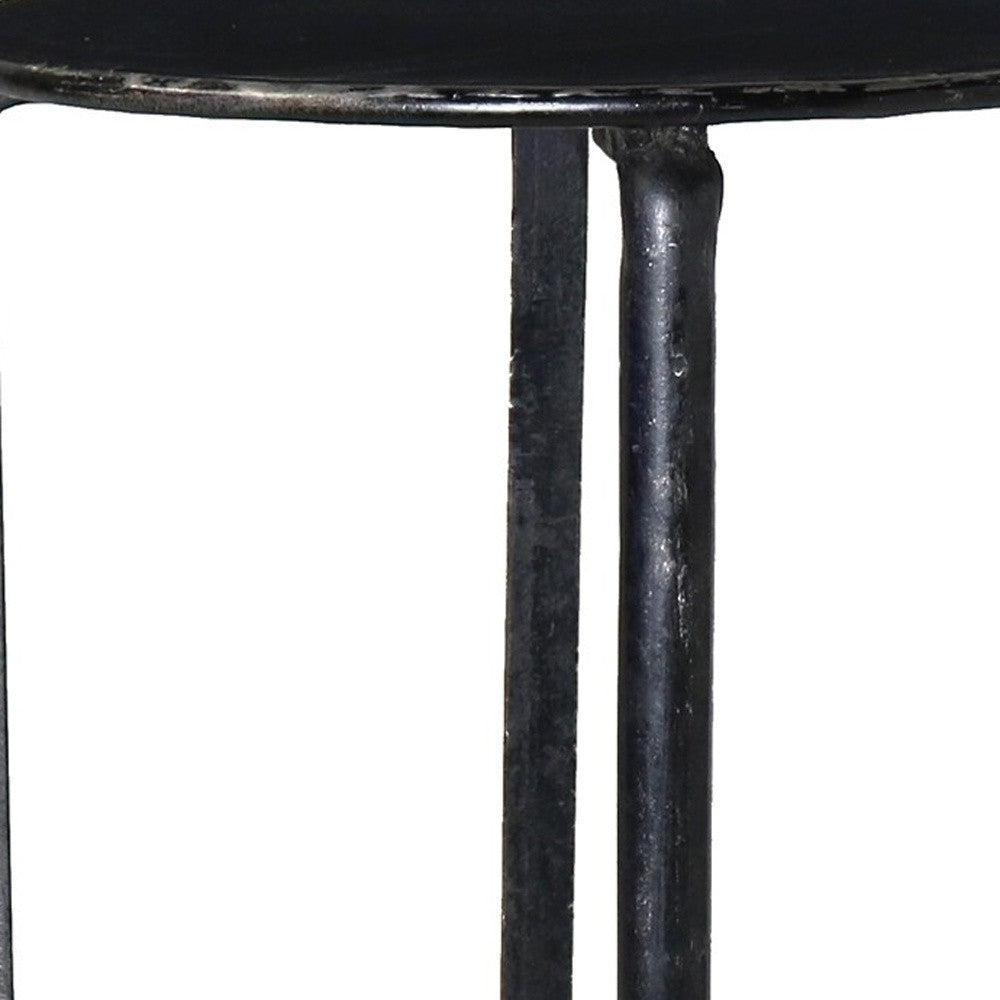 HomeRoots Iron Plant Stand in Black Finish