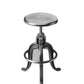 HomeRoots Iron Revolving Bar Stool in Glossy Silver Finish