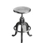 HomeRoots Iron Revolving Bar Stool in Glossy Silver Finish
