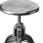HomeRoots Iron Revolving Bar Stool in Glossy Silver Finish