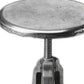 HomeRoots Iron Revolving Bar Stool in Glossy Silver Finish