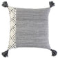 HomeRoots Ivory Gray Accent Stitch Color Block Throw Pillow