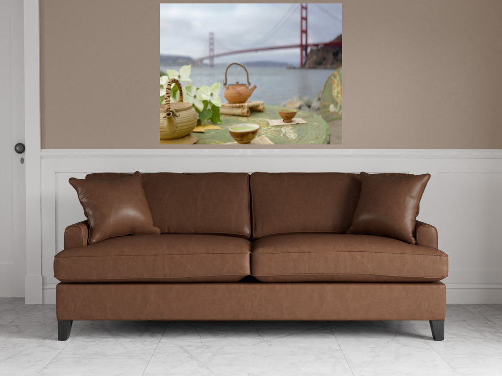 HomeRoots Japanese Tea Golden Gate Bridge 3 Giclee Wrap Canvas Wall Art