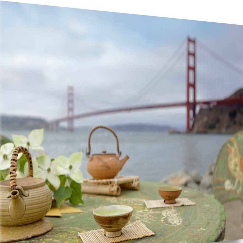 HomeRoots Japanese Tea Golden Gate Bridge 3 Giclee Wrap Canvas Wall Art