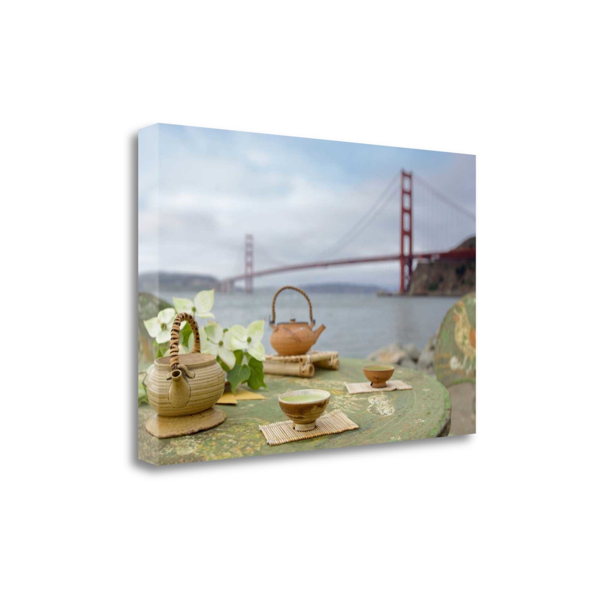 HomeRoots Japanese Tea Golden Gate Bridge 3 Giclee Wrap Canvas Wall Art