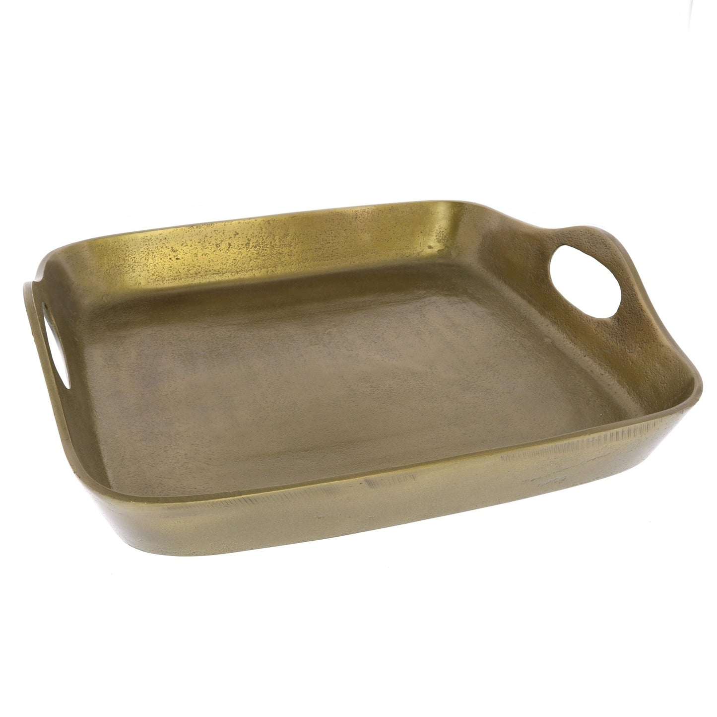 HomeRoots Jumbo Cast Iron Serving Tray in Gold Finish