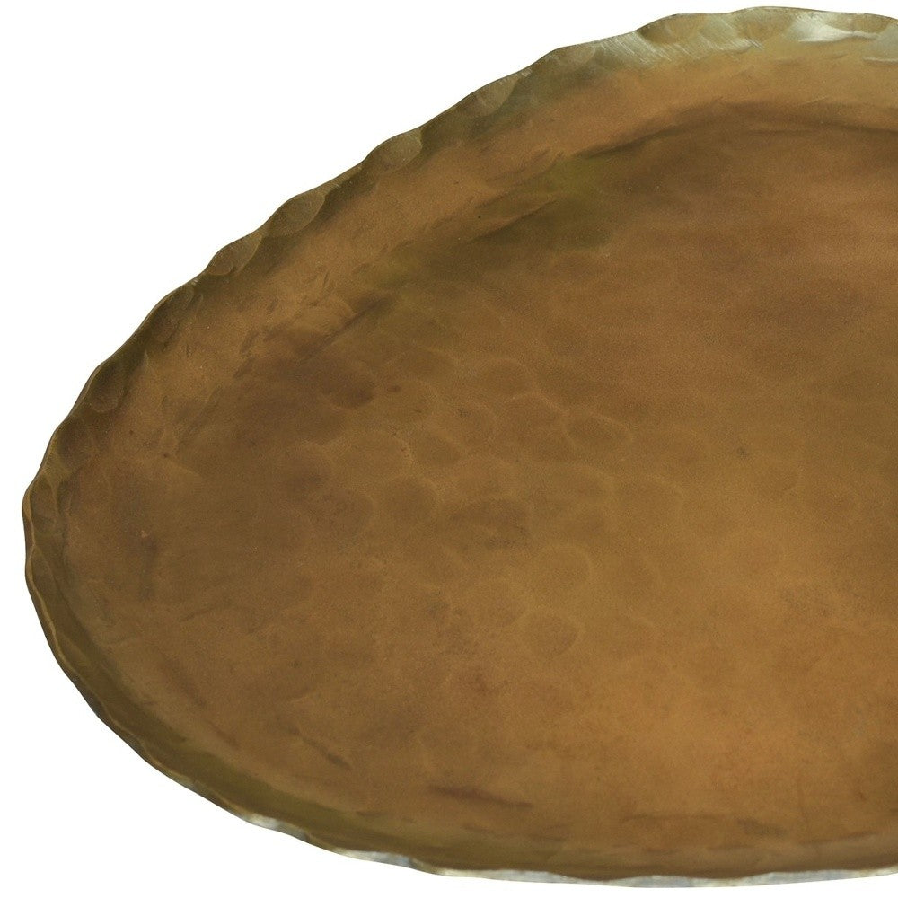 HomeRoots Jumbo Hammered Metal Decorative Plate