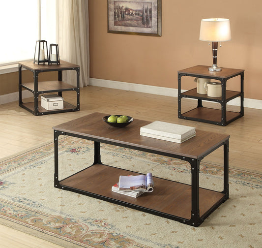 HomeRoots Kenton Coffee Table, Oak & Black