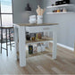 HomeRoots Kitchen Island With Drawer And 2 Open Shelves With Light Oak and White Finish