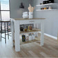 HomeRoots Kitchen Island With Drawer And 2 Open Shelves With Light Oak and White Finish