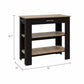 HomeRoots Kitchen Island With Drawer And 2 Open Shelves in Light Oak And Black Finish