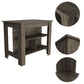 HomeRoots Kitchen Island With Three Storage Shelves in Brown Finish