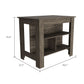 HomeRoots Kitchen Island With Three Storage Shelves in Brown Finish