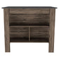 HomeRoots Kitchen Island With Three Storage Shelves in Dark Brown and Onyx Finish