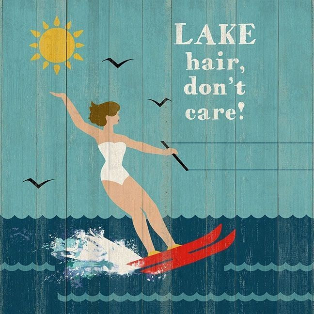 HomeRoots Lake Hair Don't Care Watersking Wall Décor