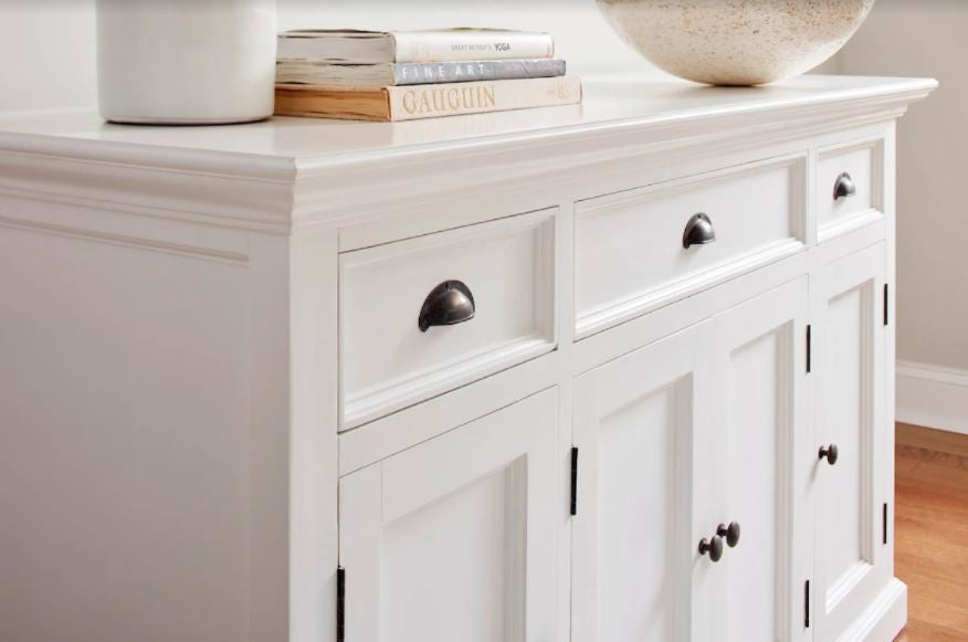 HomeRoots Large Modern Farmhouse White Cabinet