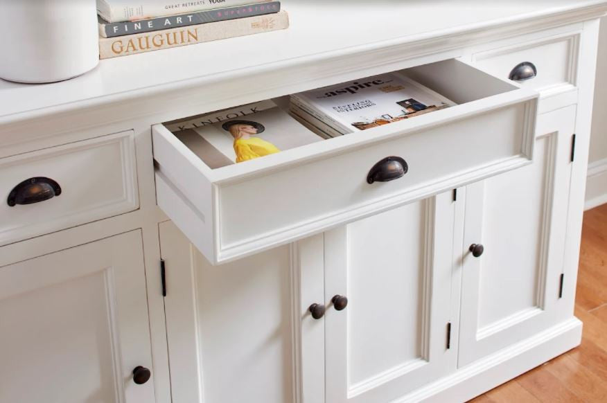 HomeRoots Large Modern Farmhouse White Cabinet