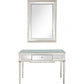 HomeRoots Leaf Antiqued Mirror and Console Table in Silver Finish