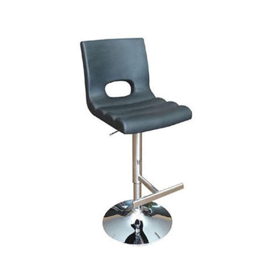 HomeRoots Leatherette And Steel Bar Stool In Black