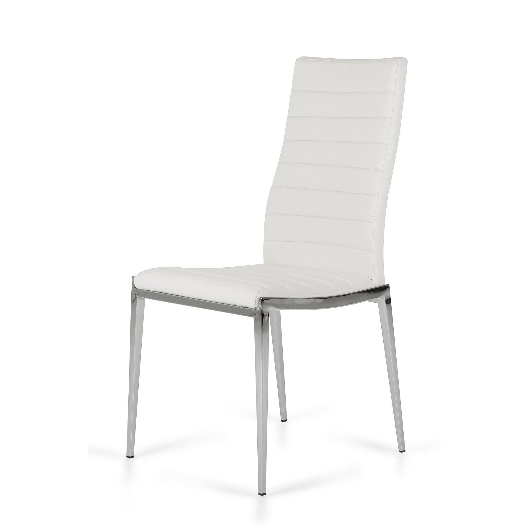 HomeRoots Libby Modern White Leatherette Dining Chairs, Set of 2