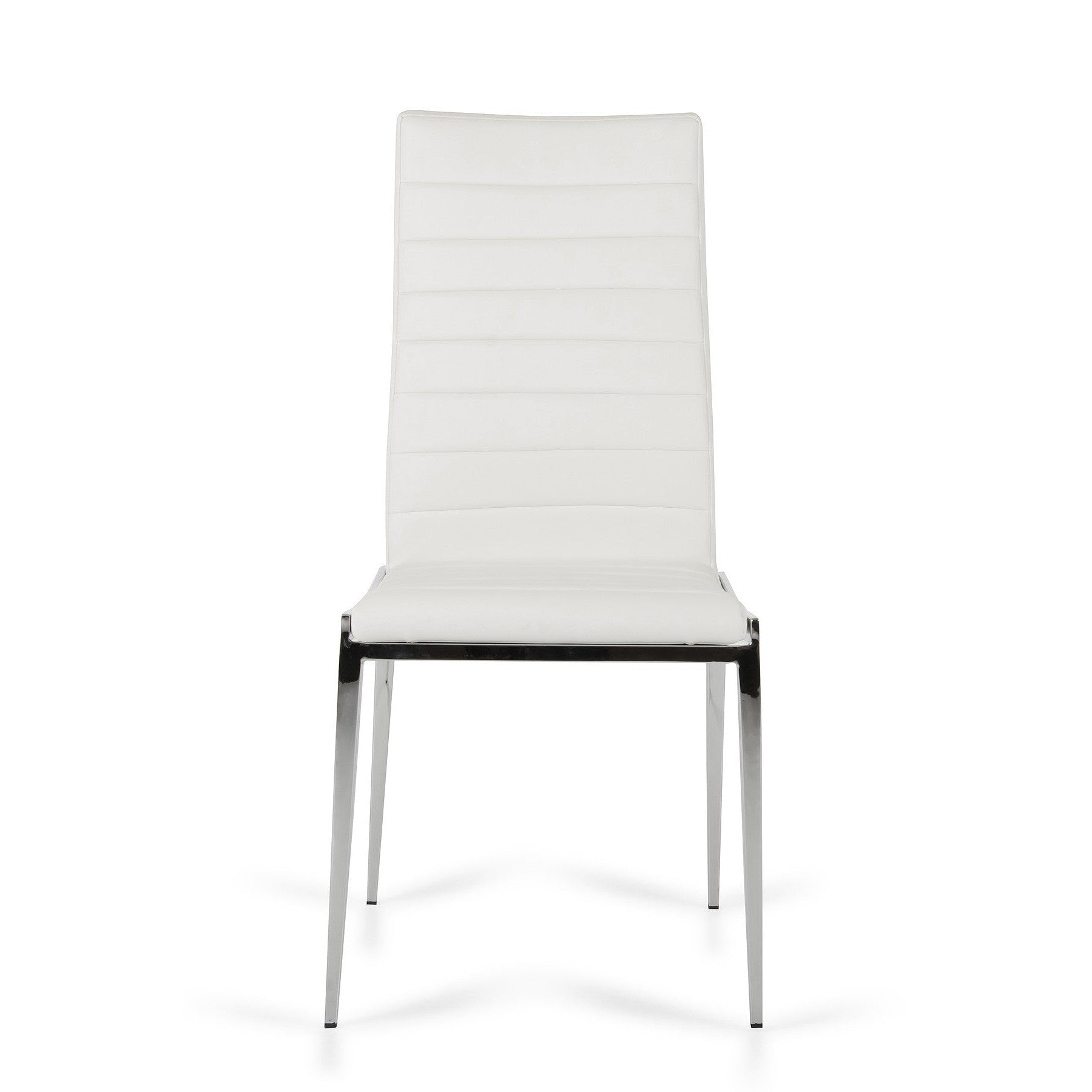 HomeRoots Libby Modern White Leatherette Dining Chairs, Set of 2