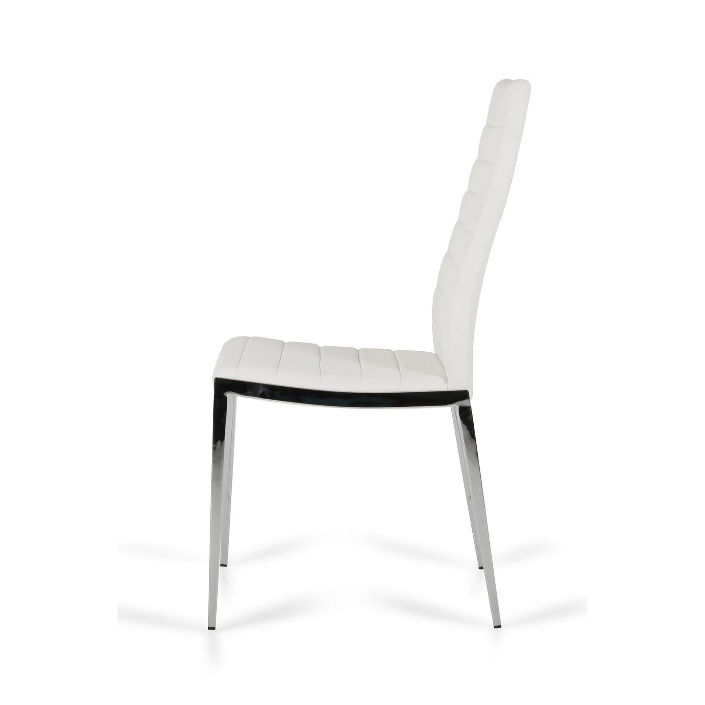 HomeRoots Libby Modern White Leatherette Dining Chairs, Set of 2