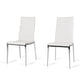 HomeRoots Libby Modern White Leatherette Dining Chairs, Set of 2