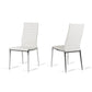 HomeRoots Libby Modern White Leatherette Dining Chairs, Set of 2