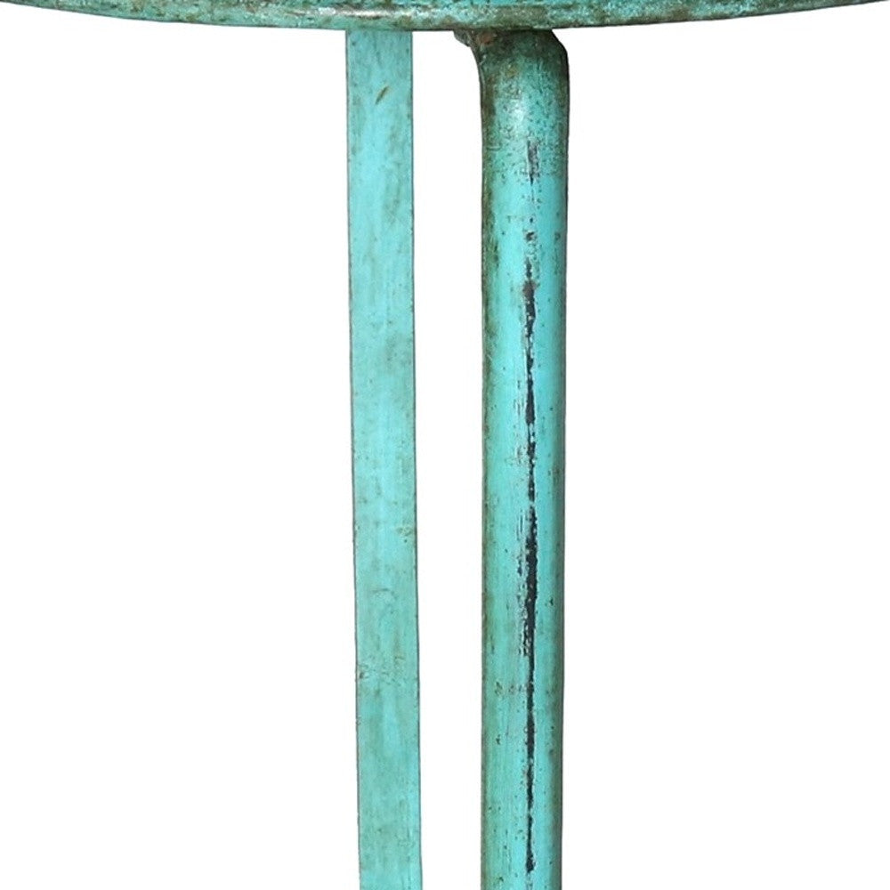 HomeRoots Light Blue Iron Plant Stand