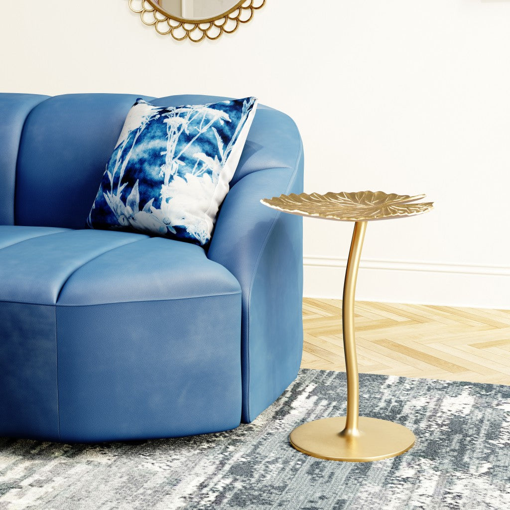 HomeRoots Lilypad Side Table in Gold Finish