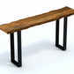 HomeRoots Live Edge Acacia Wood Console Table With Black Metal Legs