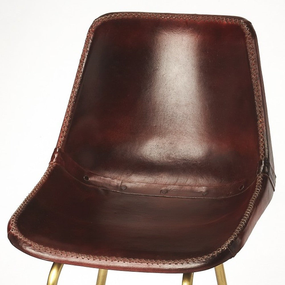 HomeRoots Loft Leather Bar Stool