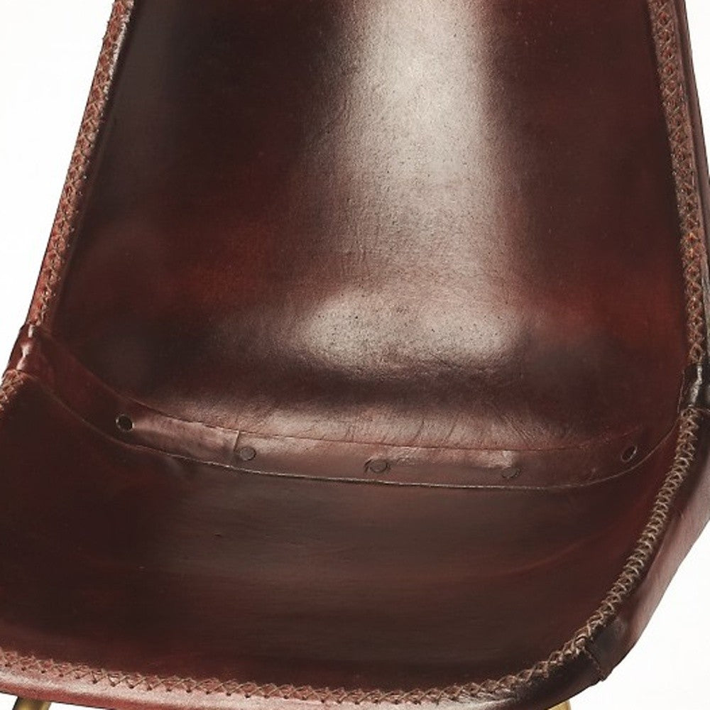 HomeRoots Loft Leather Bar Stool