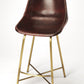 HomeRoots Loft Leather Bar Stool