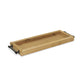 HomeRoots Long Wood Tray With Metal Handles in Brown Finish