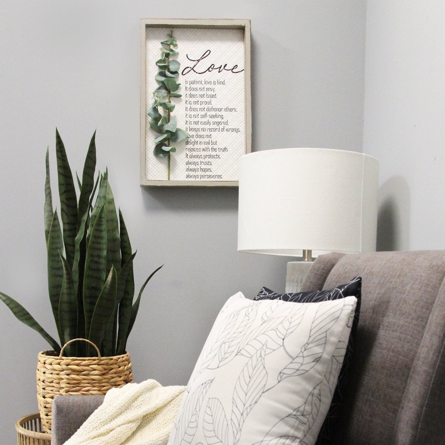 HomeRoots Love is Patient Metal & Wood Framed Wall Art
