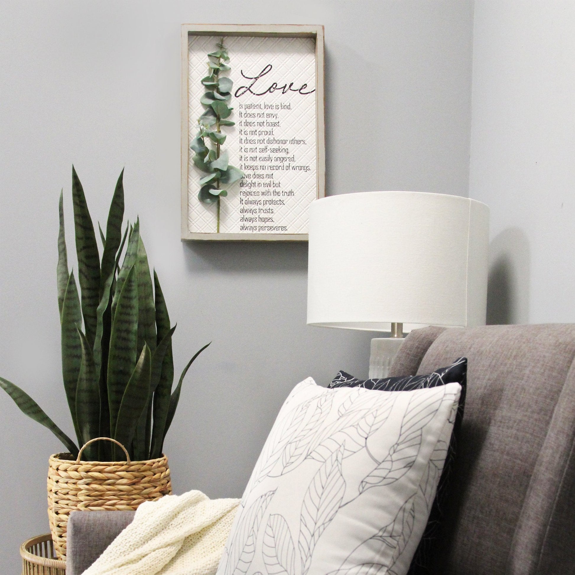 HomeRoots Love is Patient Metal & Wood Framed Wall Art