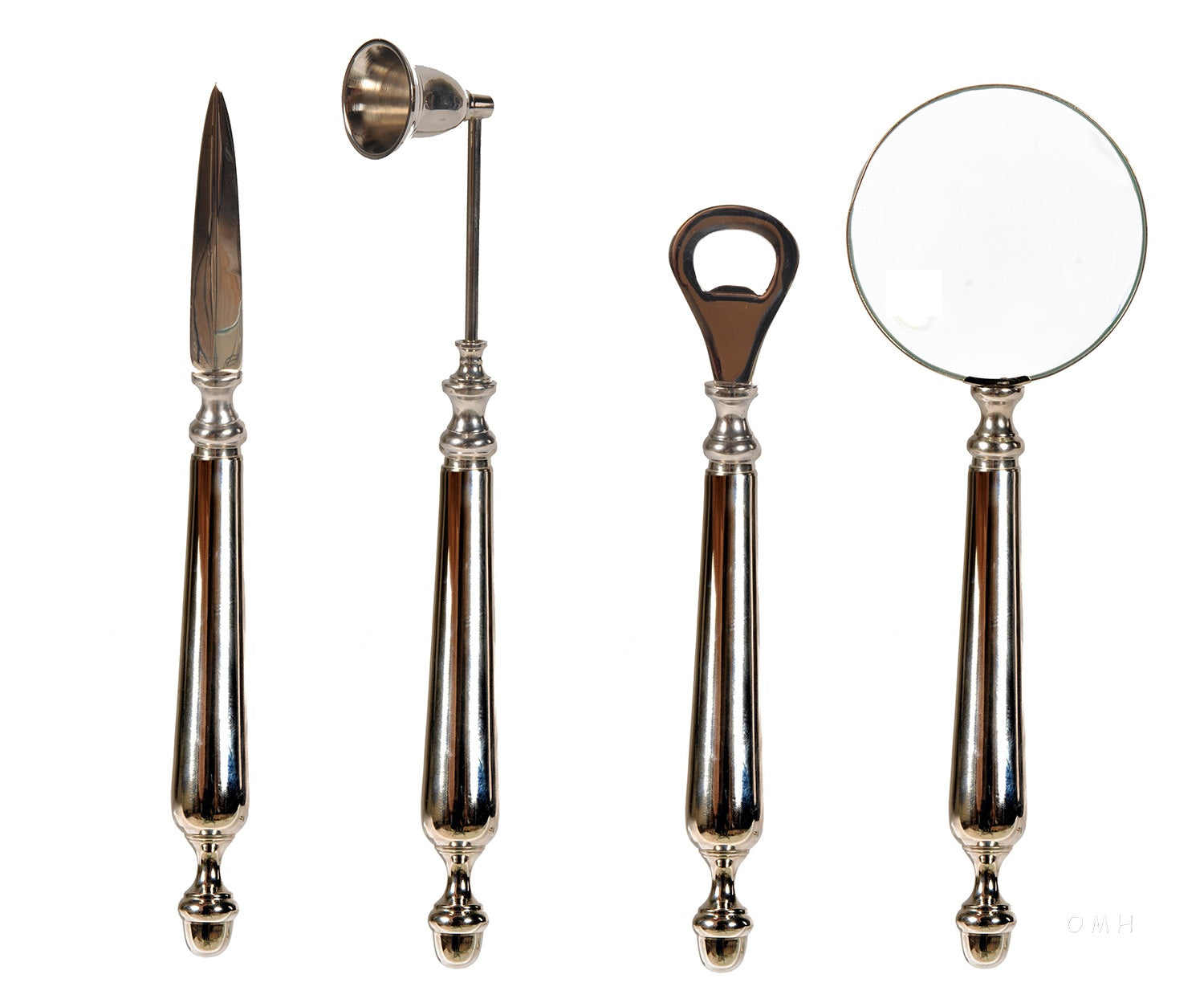 HomeRoots Magnifying glassLetter openerBottle openerand a Candle snuffer Functional Decor