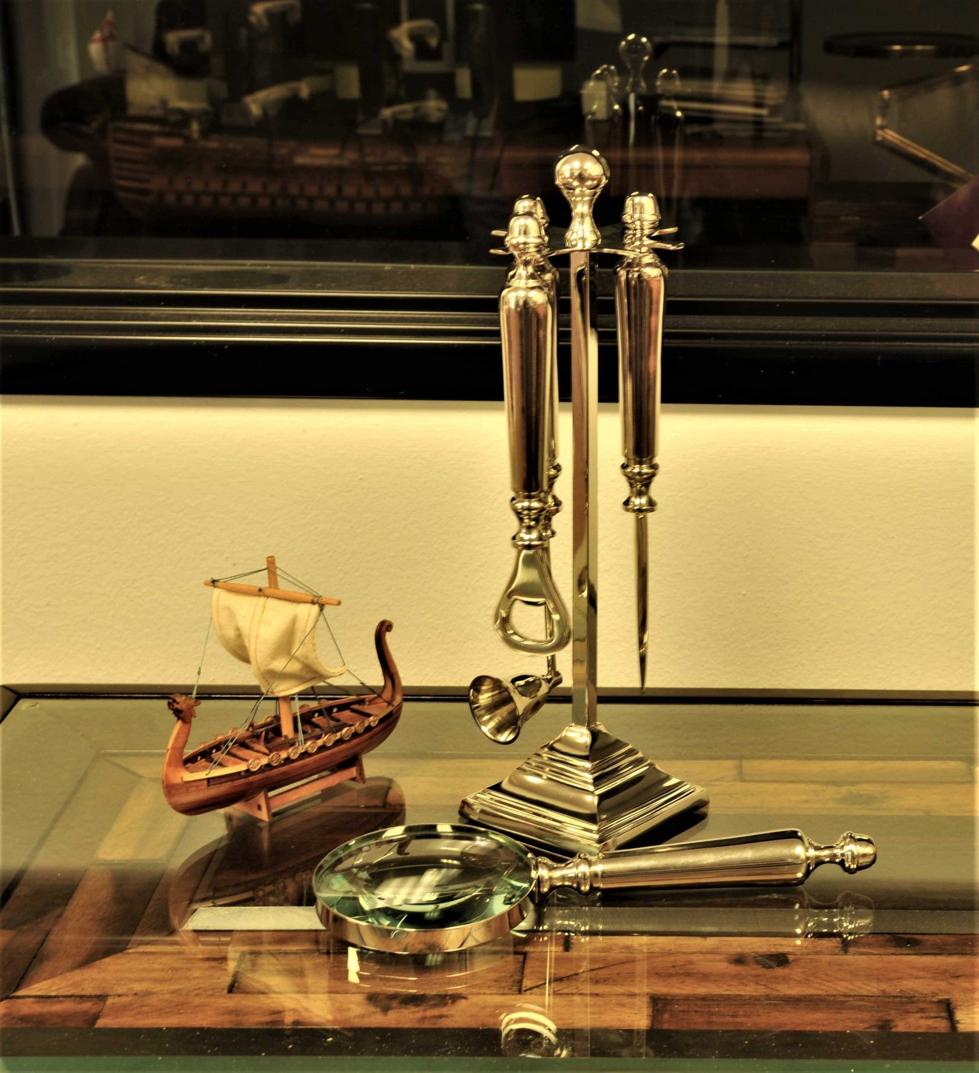 HomeRoots Magnifying glassLetter openerBottle openerand a Candle snuffer Functional Decor