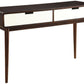 HomeRoots Mahogony and White Double Drawer Console Table