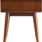 HomeRoots Mahogony and White USB Side Table with Drawer