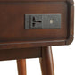 HomeRoots Mahogony and White USB Side Table with Drawer