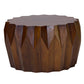 HomeRoots Mango Round Modern Scallop Solid Wood Coffee Table