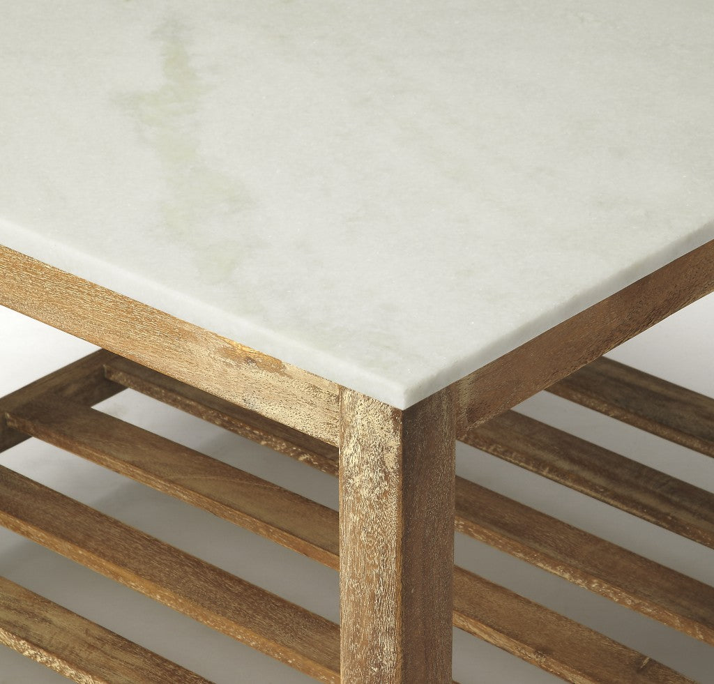 HomeRoots Marble Bunching Coffee Table