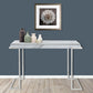 HomeRoots Marble Rectangular Console Table With Silver Finish