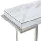 HomeRoots Marble Rectangular Console Table With Silver Finish
